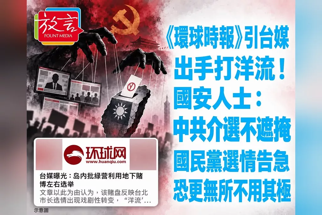 《環球時報》引台媒出手打洋流！國安人士：中共介選不遮掩，國民黨選情告急恐更無所不用其極