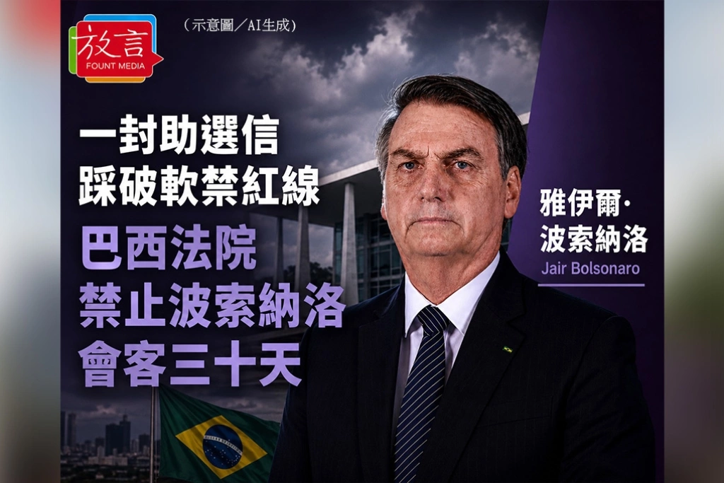 一封助選信踩破軟禁紅線 巴西法院禁止波索納洛會客30天