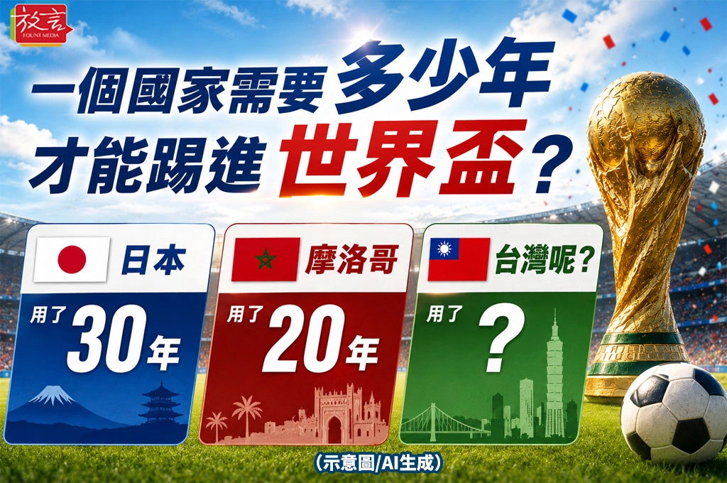 《放. 新聞／世足賽》一個國家需要多少年才能踢進世界盃？　日本用了三十年　摩洛哥用了二十年　台灣呢？