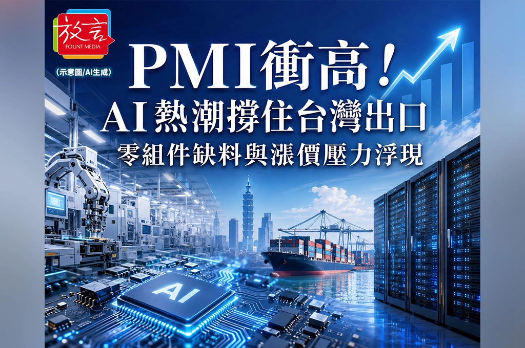 PMI衝上60.7！AI熱潮撐住台灣出口，零組件缺料與漲價壓力也浮出來