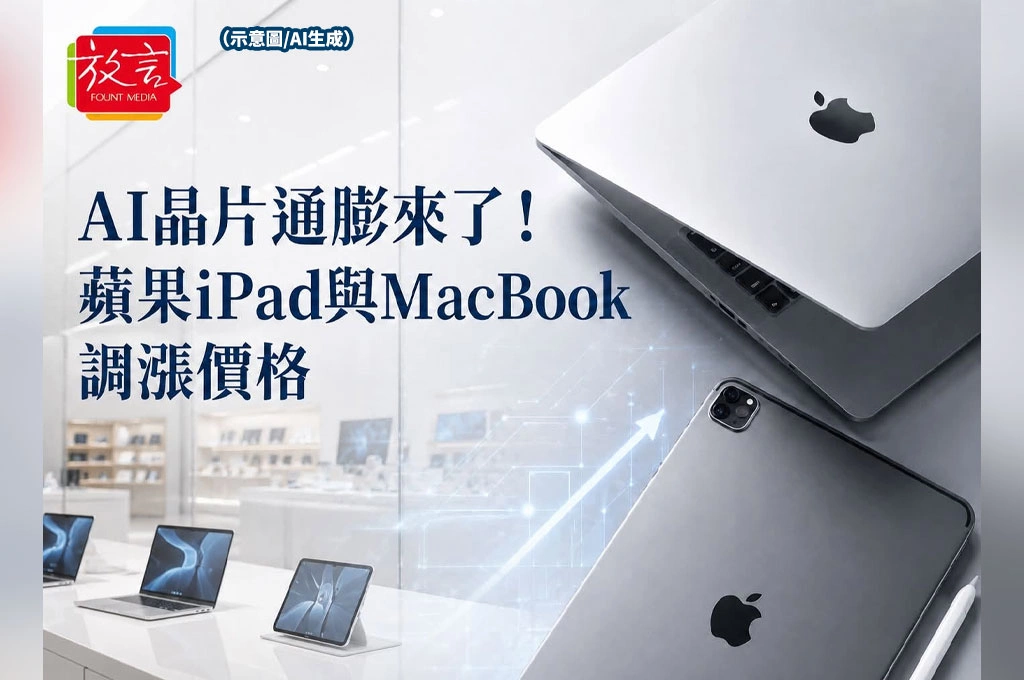 AI晶片通膨來了！蘋果iPad與MacBook漲價　資料中心搶晶片成本轉嫁消費者