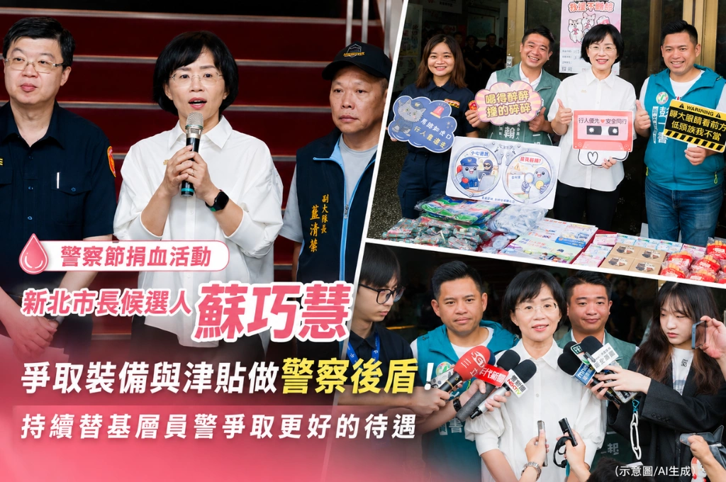 爭取裝備與津貼做警察後盾！蘇巧慧出席警察節捐血活動：「給第一線員警更好的支持與照顧」