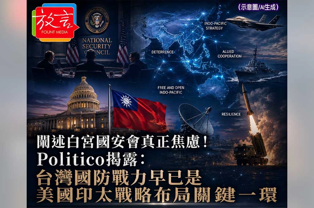 闡述白宮國安會真正焦慮！《Politico》揭露：台灣國防戰力早已是美國印太戰略布局關鍵一環