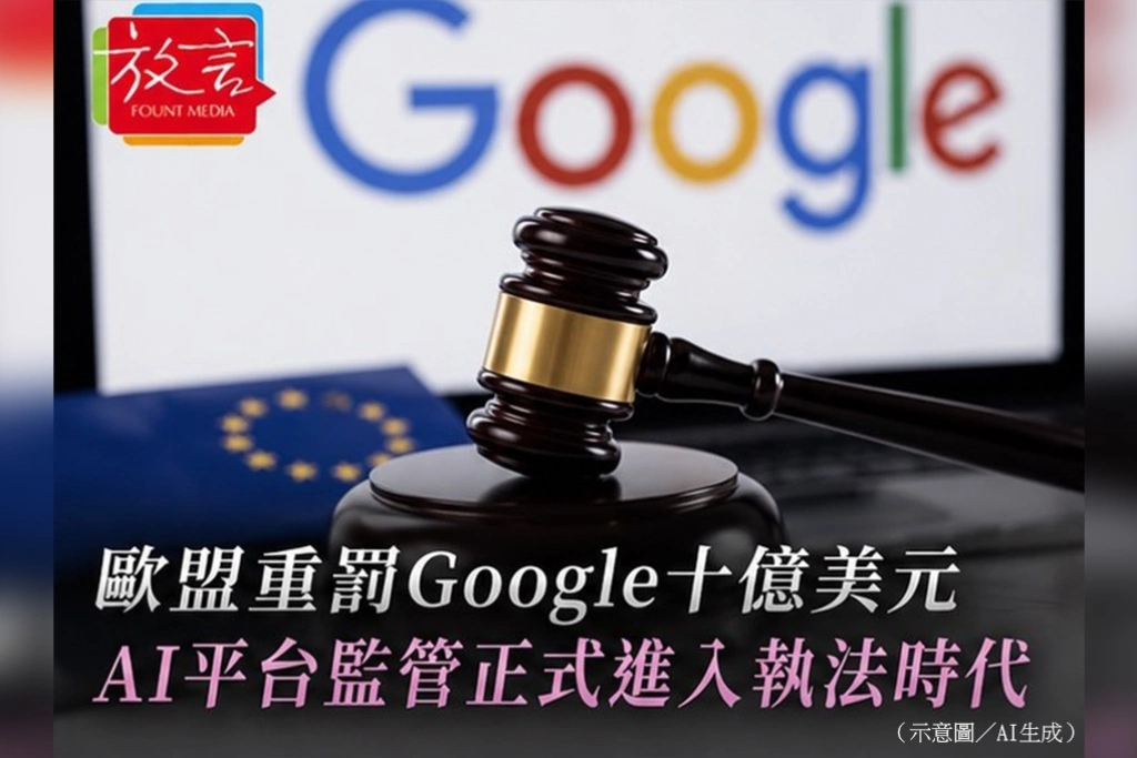 歐盟開出Google 10億美元罰單　第一刀不是AI模型　而是「誰決定你看到什麼」