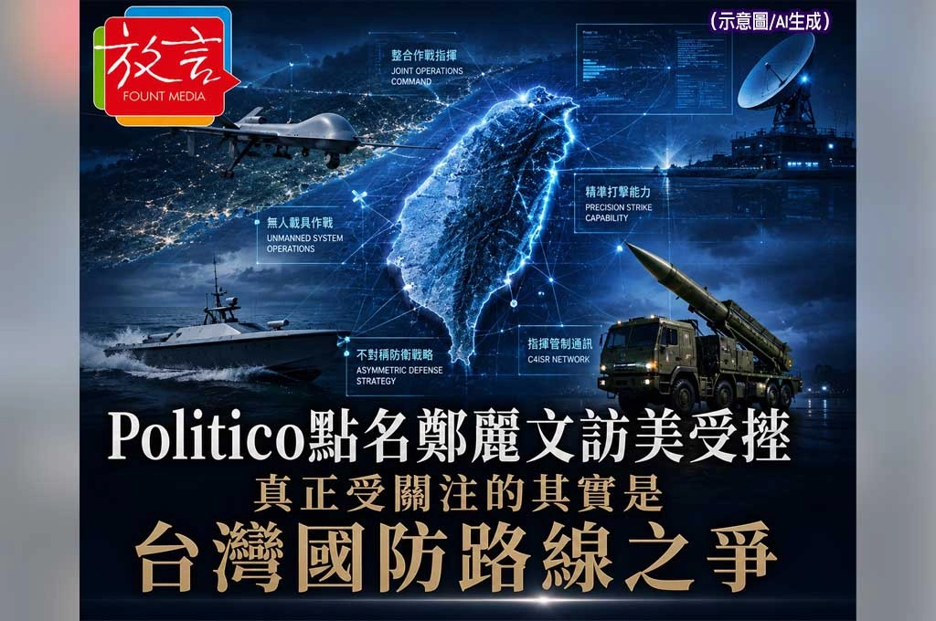 《Politico》點名鄭麗文訪美受挫　真正受關注的「其實是台灣國防路線之爭」