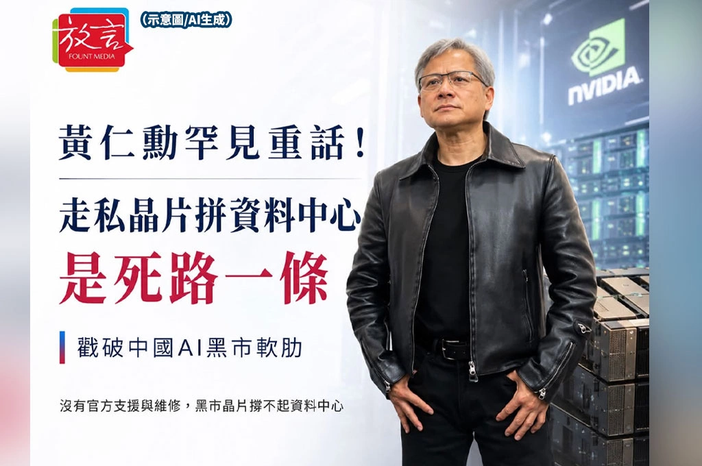 黃仁勳罕見重話：走私晶片拼資料中心是死路！戳破中國AI黑市軟肋，也警示台灣別成轉運破口