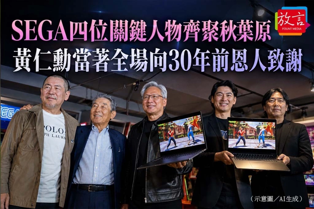 《放．新聞》黃仁勳到秋葉原與SEGA四位關鍵人物同台　當著全場向30年前恩人致謝