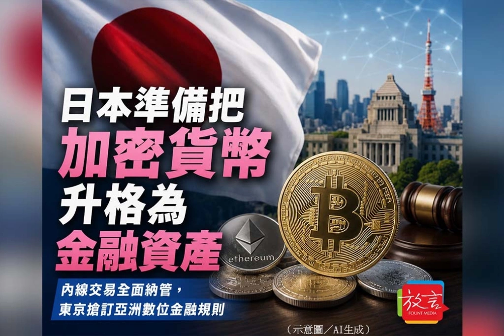 《放．新聞／世界要聞》日本把加密貨幣升格為金融資產　內線交易納管，東京搶訂亞洲數位金融規則