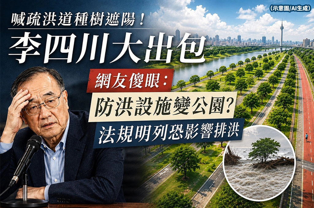 喊疏洪道種樹遮陽！李四川大出包　網友傻眼：防洪設施變公園？法規明列恐影響排洪