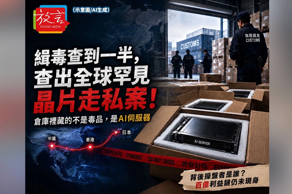 緝毒查到一半，查出全球罕見晶片走私案！倉庫裡藏的不是毒品，是AI伺服器