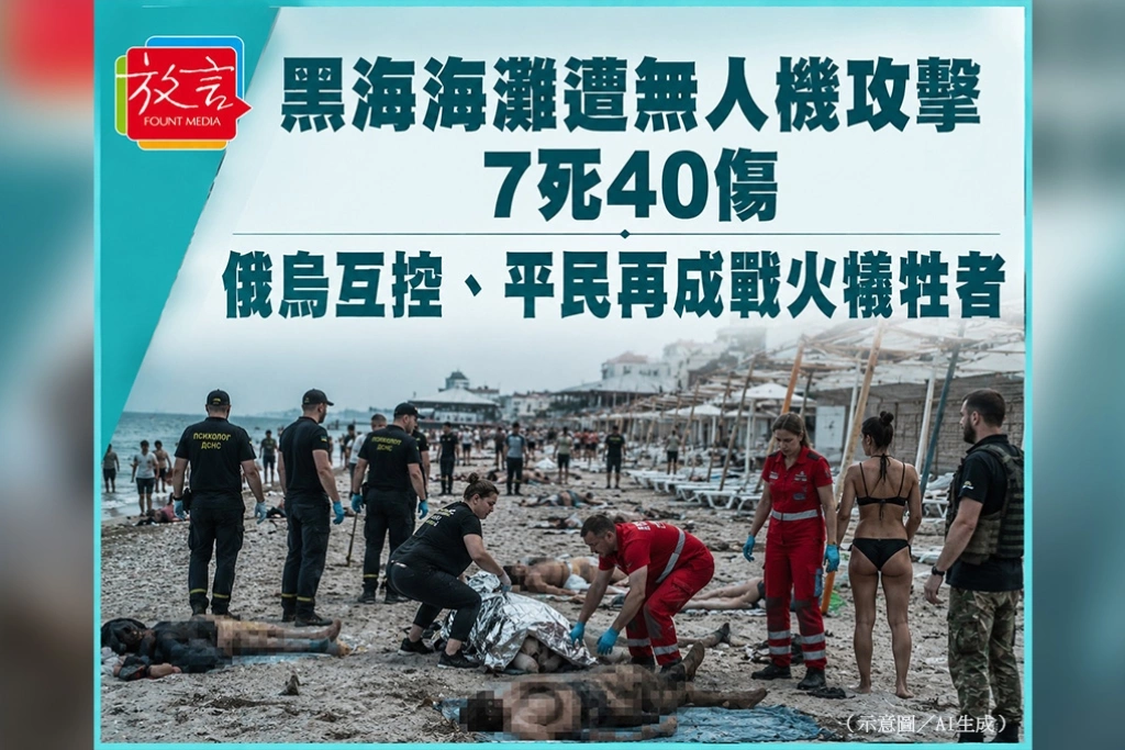 黑海海灘遭無人機攻擊7死40傷　俄烏互控、平民再成戰火犧牲者