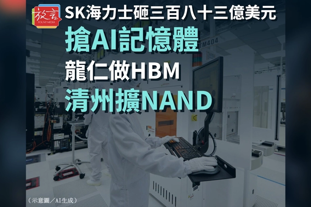 SK海力士砸383億美元搶AI記憶體 龍仁做HBM、清州擴NAND