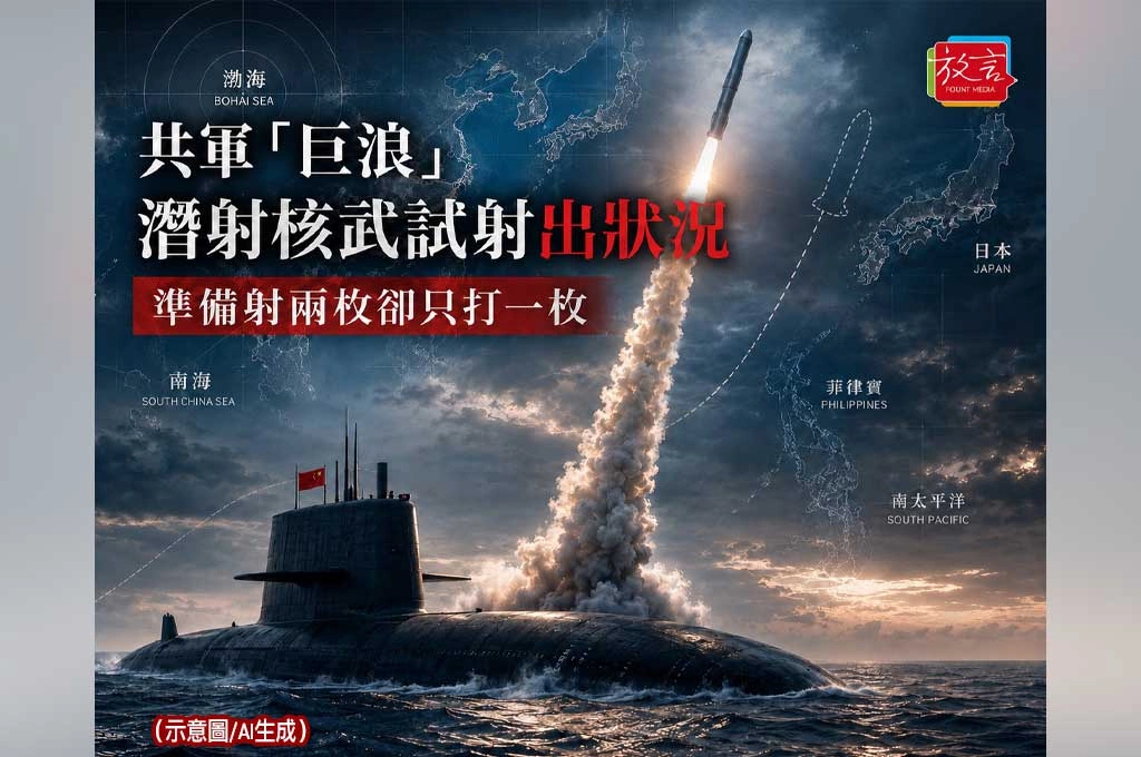 【政軍杰論】共軍「巨浪」潛射核武試射出狀況？準備射兩枚卻只打一枚？