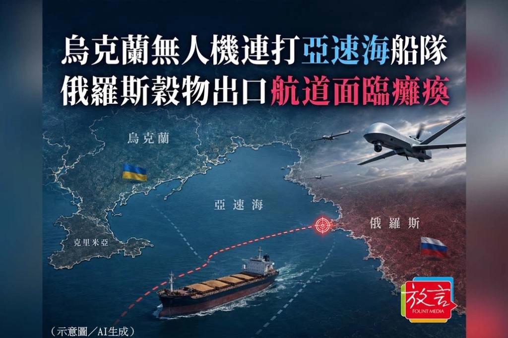 《放．新聞／世界要聞》烏克蘭無人機連打亞速海船隊　俄羅斯四分之一穀物出口航道面臨癱瘓