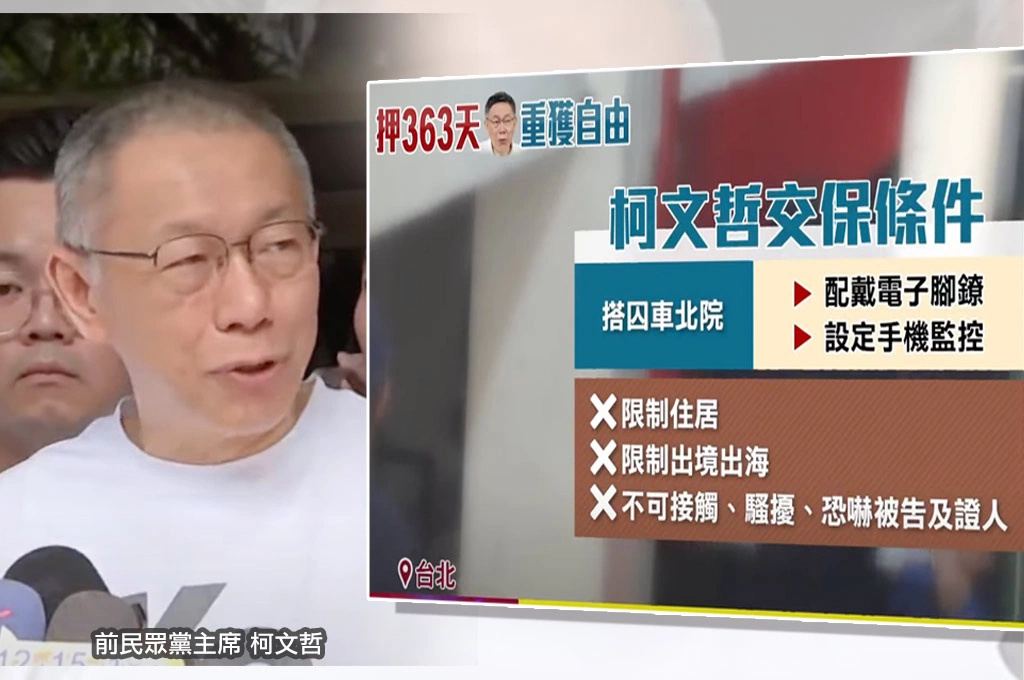 柯文哲7000萬交保「電子腳鐐＋個案手機」雙重監控！每晚需「自拍一張」回傳高檢署、不得靠近海岸線及機場