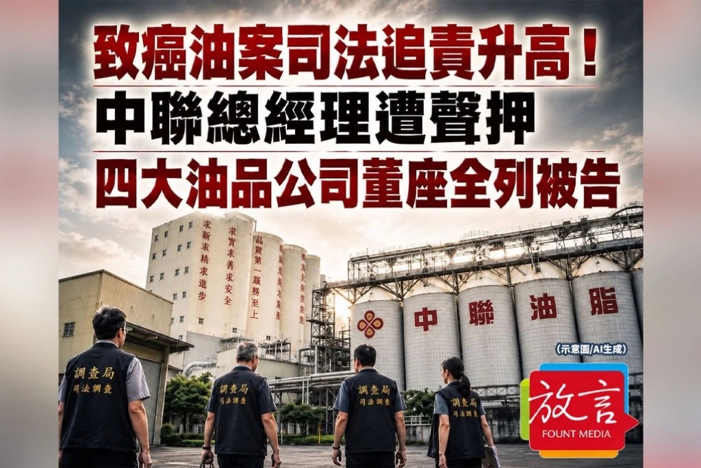 致癌油案司法追責升高！中聯總經理遭聲押　4大油品公司董座全列被告