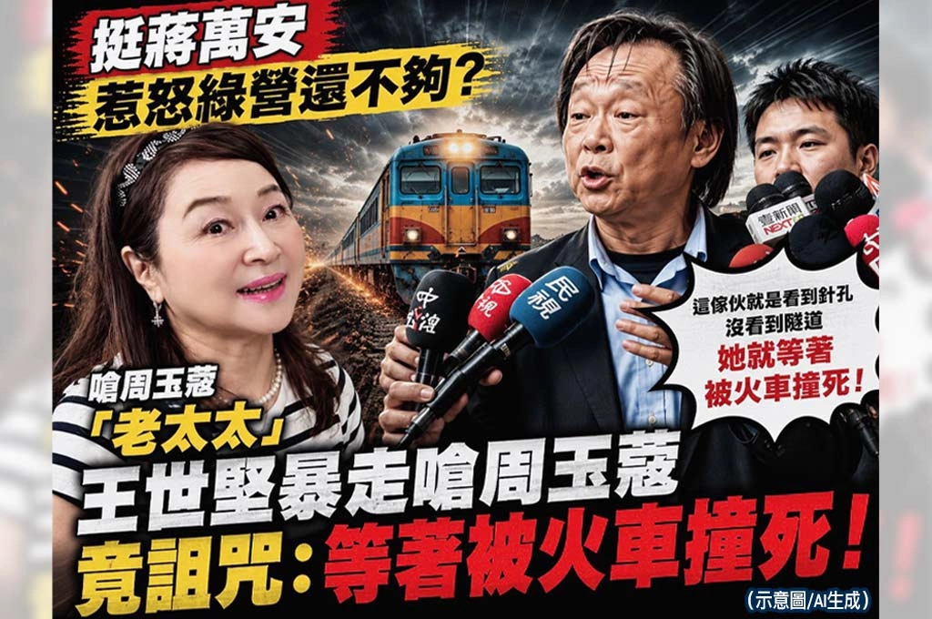 挺蔣萬安惹怒綠營還不夠？王世堅暴走嗆周玉蔻「老太太」　竟詛咒：等著被火車撞死！