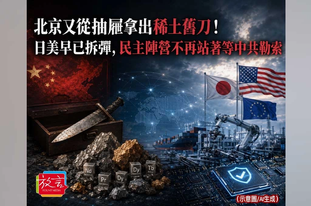 《放. 新聞／世界要聞／供應鏈》北京又從抽屜拿出稀土舊刀！日美早已拆彈，民主陣營不再站著等中共勒索