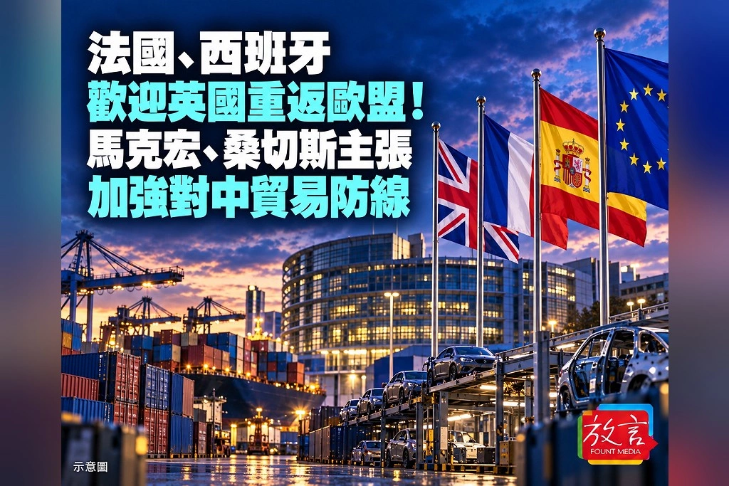 法國、西班牙歡迎英國重返歐盟!馬克宏、桑切斯主張加強對中貿易防線