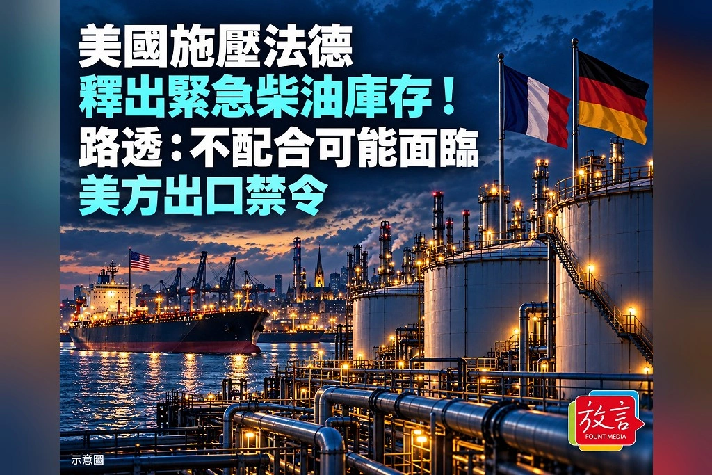 美國施壓法德釋出緊急柴油庫存！路透：不配合可能面臨美方出口禁令