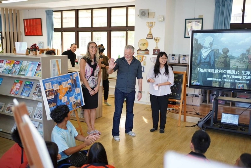 文府國中推敘利亞筆友計畫　荷蘭教授親臨觀課