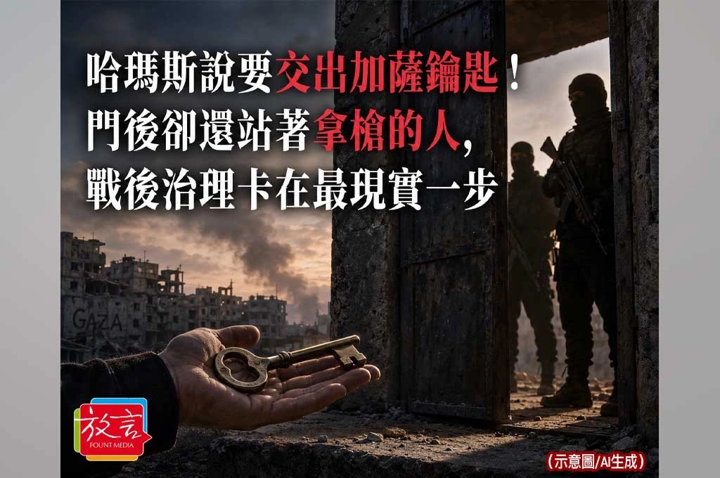 《放. 新聞／世界要聞／加薩》哈瑪斯說要交出加薩鑰匙！門後卻還站著拿槍的人，戰後治理卡在最現實一步