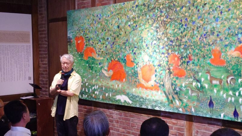蔣勳畫作「祇樹給孤獨園」 在新港培桂堂展出