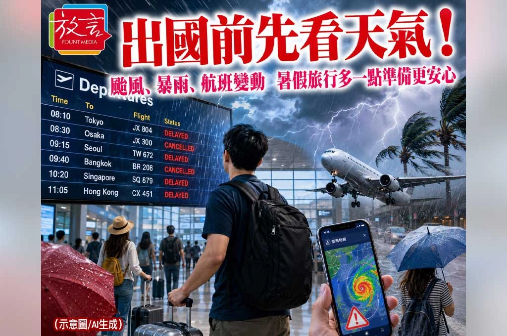 出國前先看天氣！颱風、暴雨、航班變動　暑假旅行多一點準備更安心