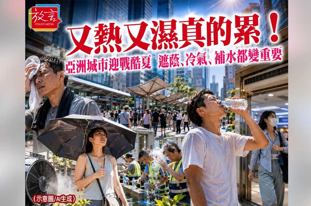 又熱又濕真的累！亞洲城市迎戰酷夏　遮蔭、冷氣、補水都變重要