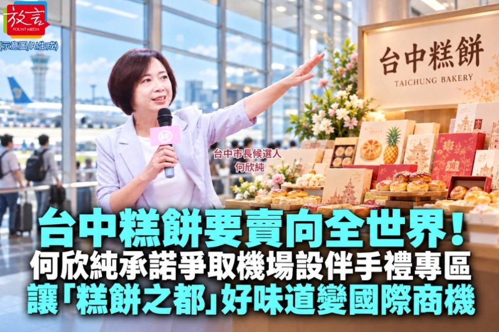 台中糕餅要賣向全世界!何欣純承諾爭取機場設伴手禮專區 讓「糕餅之都」好味道變國際商機