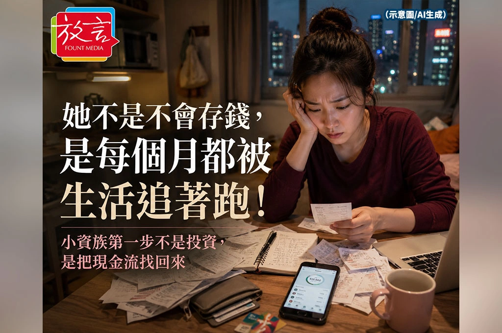 她不是不會存錢，是每個月都被生活追著跑！小資族第一步不是投資，是把現金流找回來