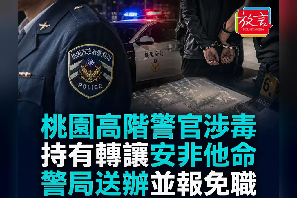 查毒品竟查到自己人！桃園外事科二線三星警官涉持有、轉讓安非他命　警局送辦並報免職