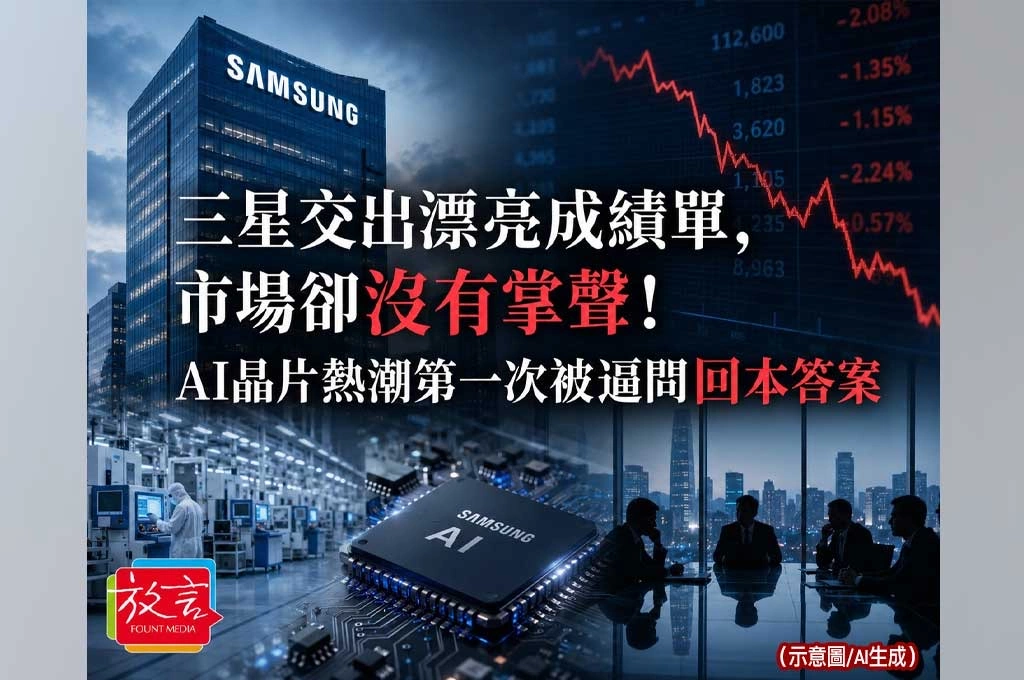 《放. 新聞／世界要聞／AI經濟》三星交出漂亮成績單，市場卻沒有掌聲！AI晶片熱潮第一次被逼問回本答案