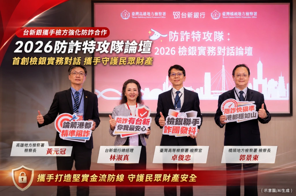 打詐不能各打各的！台新銀行辦「2026防詐特攻隊論壇」首創檢銀實務對話、力挺第一線行員攔阻詐騙金流
