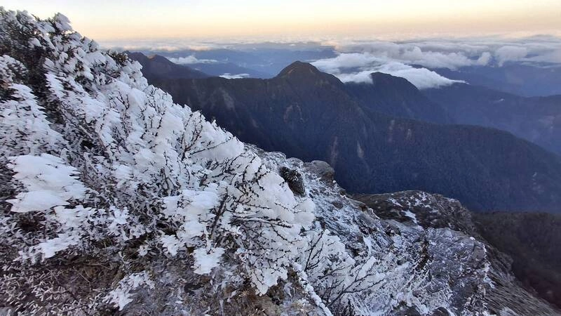 玉山凌晨零下8.9度降雪　微量積雪如糖霜