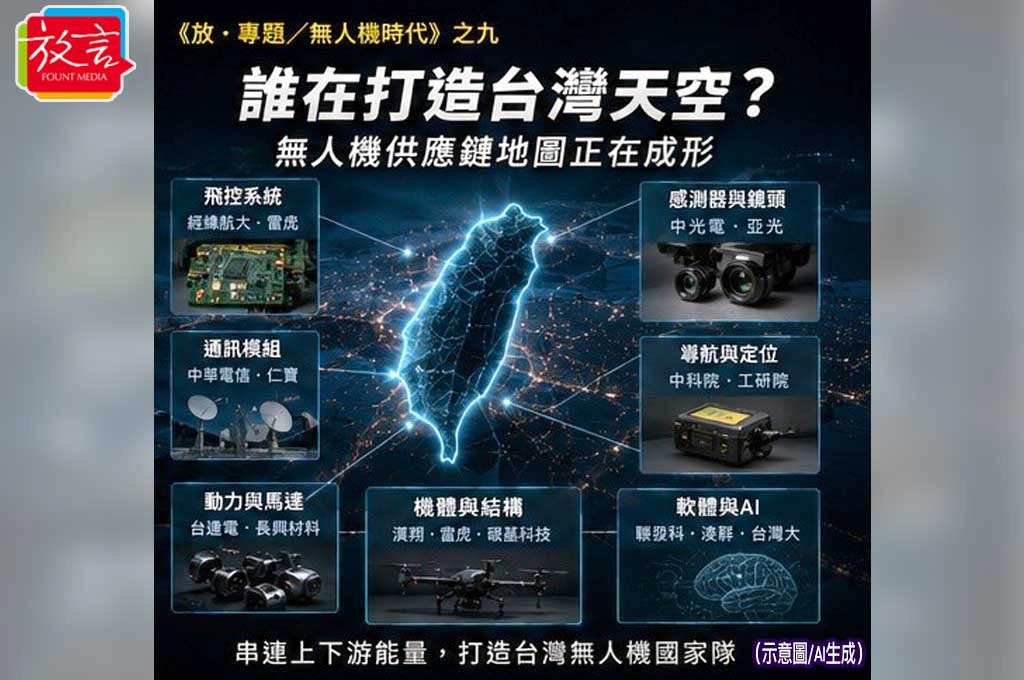 《放．專題／無人機時代》之九 誰在打造台灣天空？無人機供應鏈地圖正在成形 