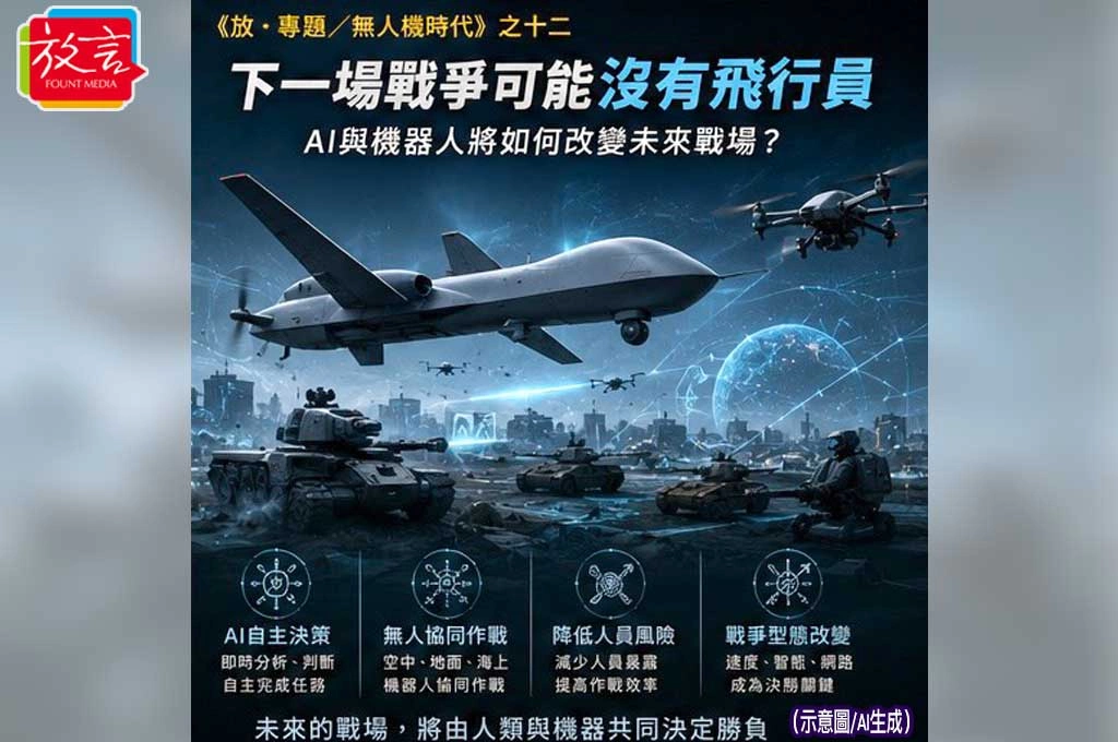 《放．專題／無人機時代》之十二 下一場戰爭可能沒有飛行員 AI與機器人將如何改變未來戰場？ 