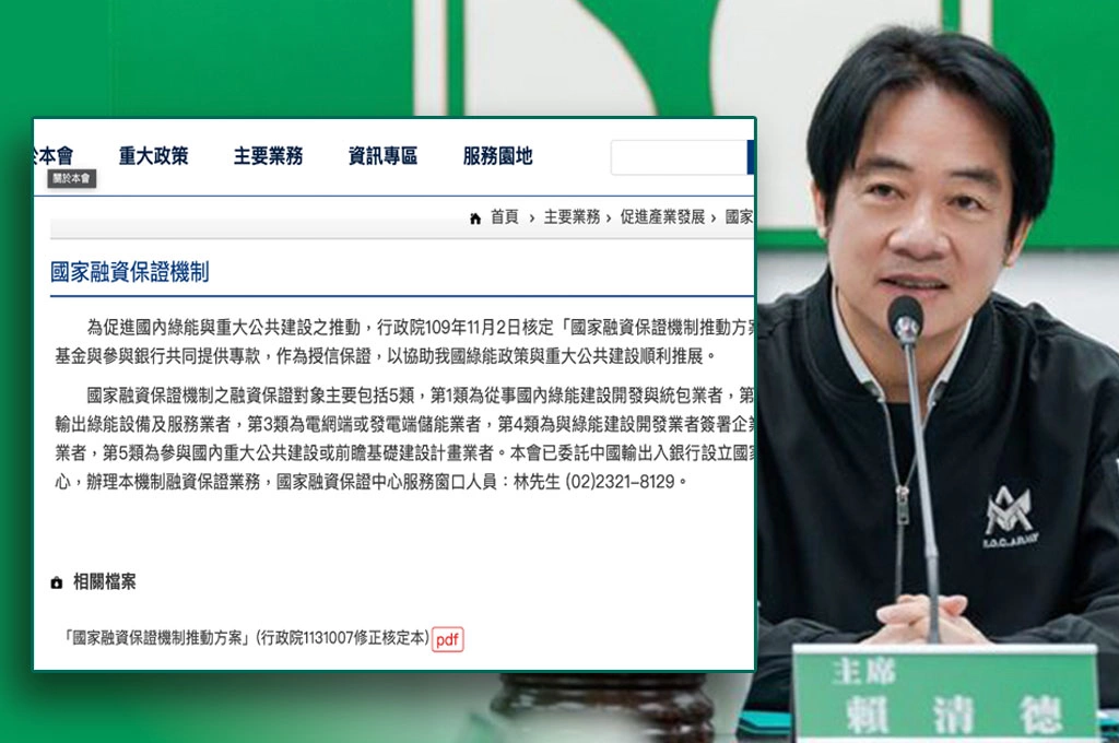 對等關稅政府信保2500億美元...賴清德指赴美廠商經驗豐富「不一定需要政府信保」：不排擠中小微企業額度