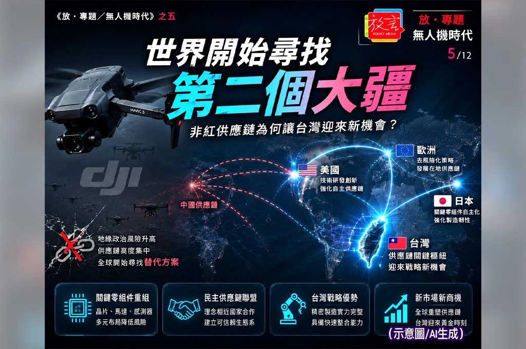 《放．專題／無人機時代》之五 世界開始尋找第二個大疆 台灣的機會，為什麼突然來了？