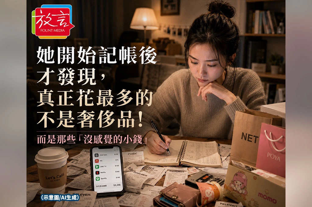 她開始記帳後才發現，真正花最多的不是奢侈品，而是那些「沒感覺的小錢」