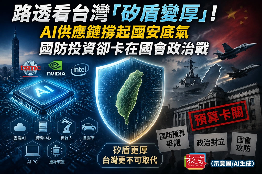 路透看台灣「矽盾變厚」！AI供應鏈撐起國安底氣　國防投資卻卡在國會政治戰