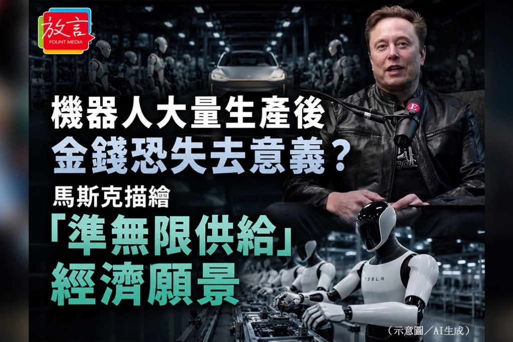 機器人大量生產後金錢恐失去意義？　馬斯克描繪「準無限供給」經濟願景