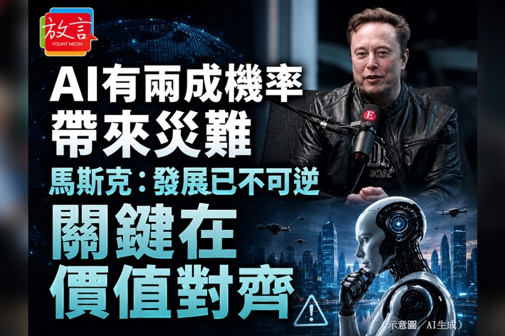 AI有兩成機率帶來災難　馬斯克：發展已不可逆，關鍵在價值對齊