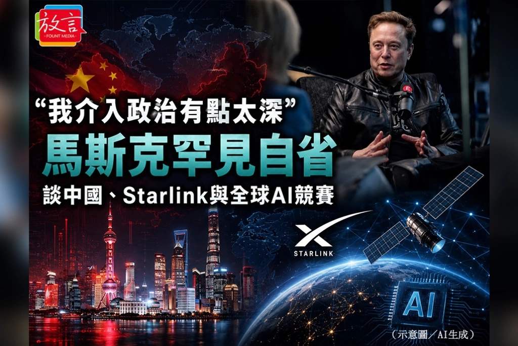 「我介入政治有點太深」　馬斯克罕見自省　談中國、Starlink與全球AI競賽