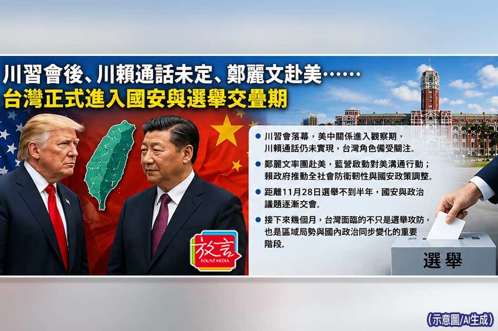 川習會後、川賴通話未定、鄭麗文赴美⋯⋯台灣正式進入國安與選舉交疊期