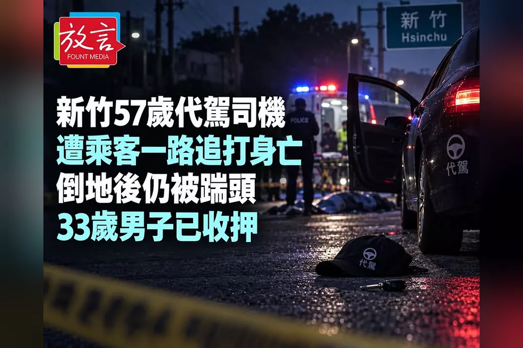 新竹57歲代駕司機遭乘客一路追打、搶救5天死亡！倒地後仍被踹頭　33歲男子已收押，檢警續查致命傷與罪責