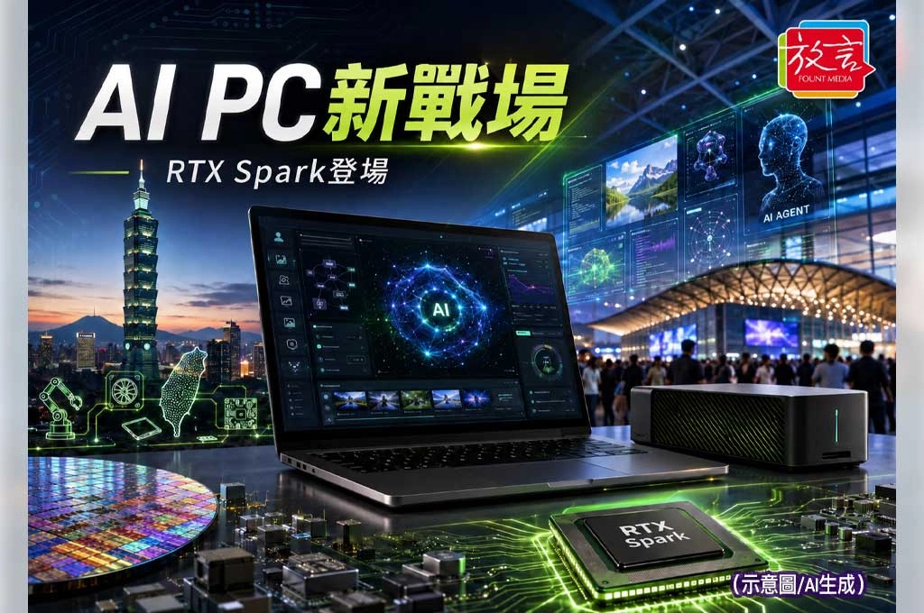 黃仁勳在台北打開AI PC新戰場！RTX Spark攜手微軟　AI代理人要住進每一台電腦