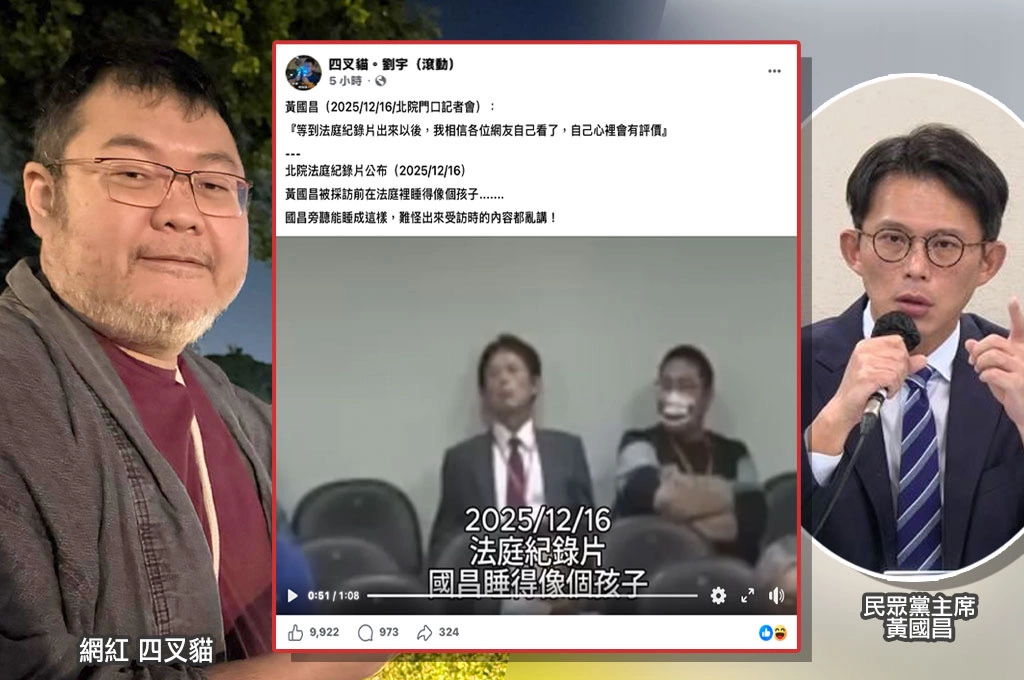 民調一落千丈…《震傳媒》民調揭白營支持度跌至8.5%新低！四叉貓狠酸黃國昌在法庭「狂點頭」：難怪出來亂講