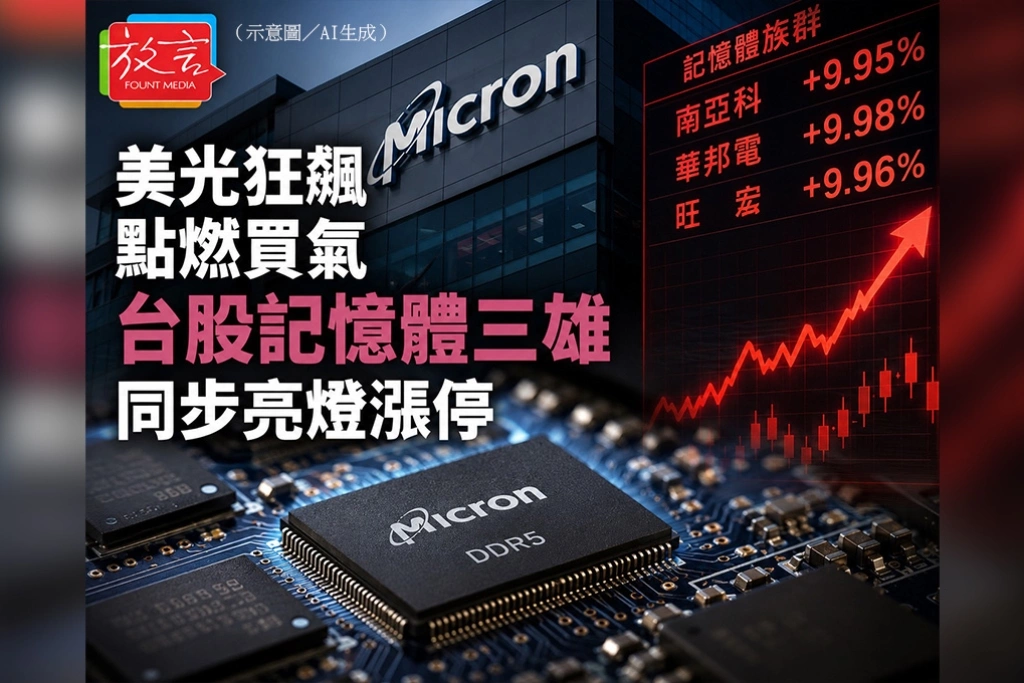 美光狂飆點燃買氣　台股記憶體三雄同步亮燈漲停