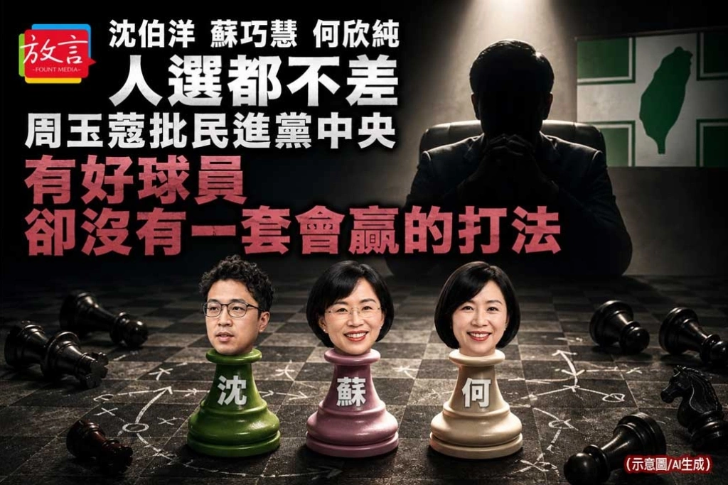 《放．新聞》沈伯洋、蘇巧慧、何欣純人選都不差　周玉蔻批民進黨中央：有好球員，卻沒有一套會贏的打法